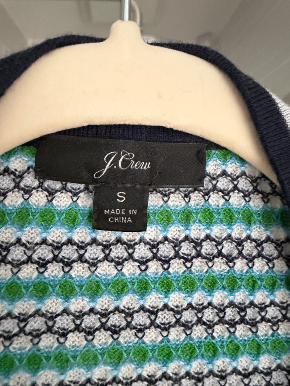 J. Crew Green Striped Knit Cardigan - Picture 2 of 3